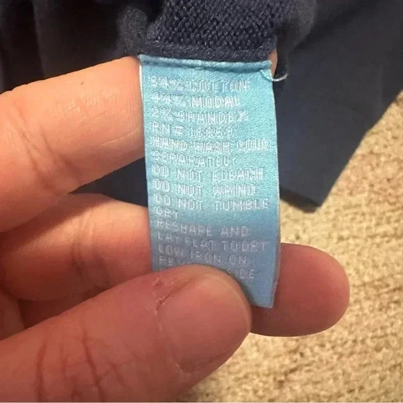 J McLaughlin Men's Navy Blue 1/4 Zip Mock Neck Cotton Pullover TATE Sweater XL - Picture 6 of 14